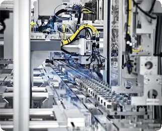 Automated assembly line with wiring looms and actuators